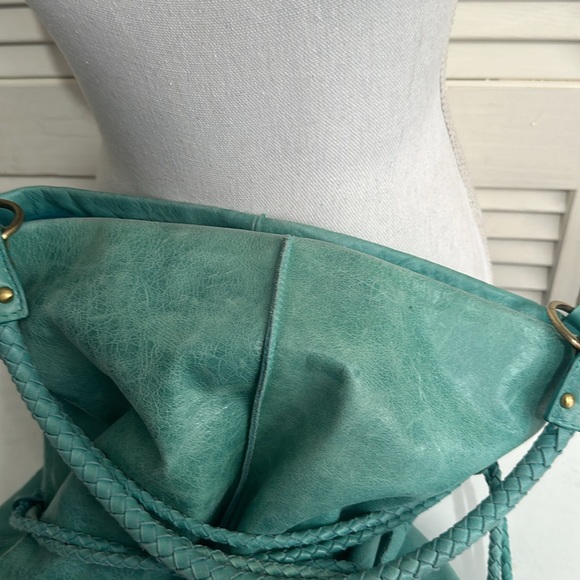 Teal Leather Women's Bag - Picture 5 of 9